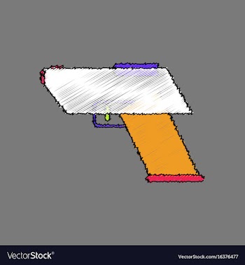 Flat shading style icon electric gun vector image