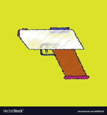 Flat shading style icon electric gun vector image