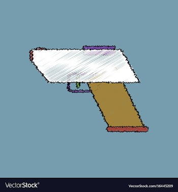 Flat shading style icon electric gun vector image