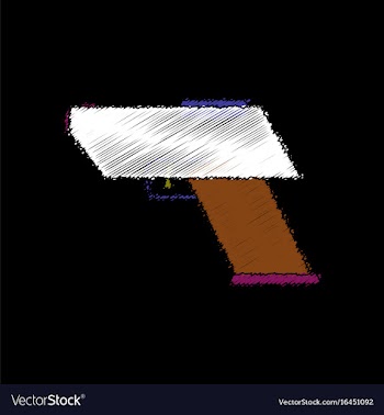 Flat shading style icon electric gun vector image