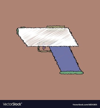 Flat shading style icon electric gun vector image
