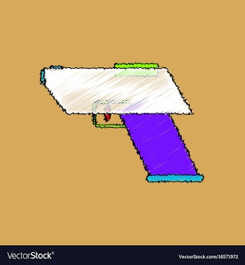 Flat shading style icon electric gun vector image