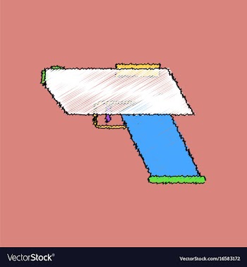 Flat shading style icon electric gun vector image