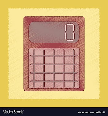 Flat shading style icon electronic calculator vector image