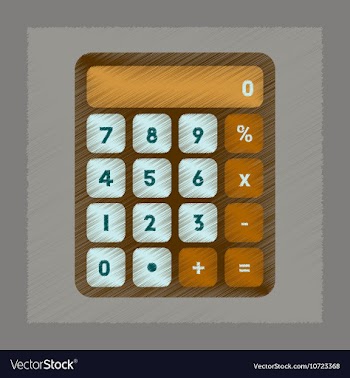 Flat shading style icon electronic calculator vector image
