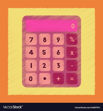 Flat shading style icon electronic calculator vector image