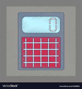 Flat shading style icon electronic calculator vector image