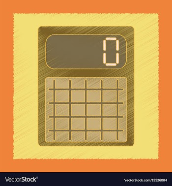 Flat shading style icon electronic calculator vector image
