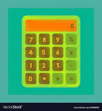 Flat shading style icon electronic calculator vector image