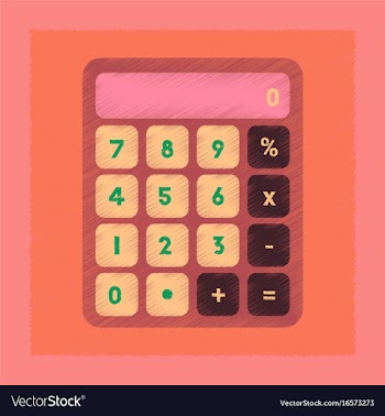 Flat shading style icon electronic calculator vector image