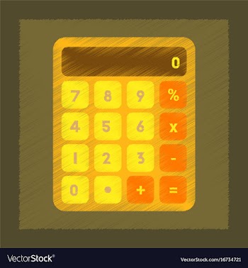 Flat shading style icon electronic calculator vector image