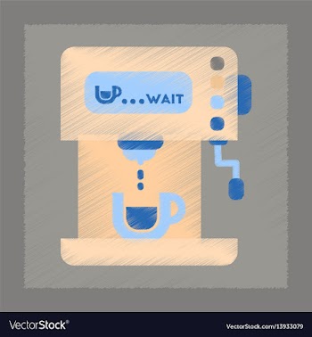 Flat shading style icon electronic coffee machine vector image