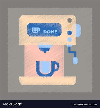Flat shading style icon electronic coffee machine vector image