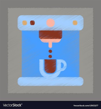 Flat shading style icon electronic coffee machine vector image