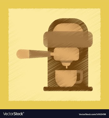 Flat shading style icon electronic coffee machine vector image