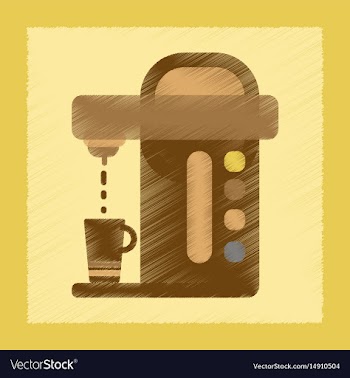 Flat shading style icon electronic coffee machine vector image