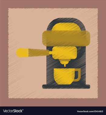 Flat shading style icon electronic coffee machine vector image