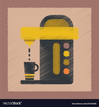 Flat shading style icon electronic coffee machine vector image