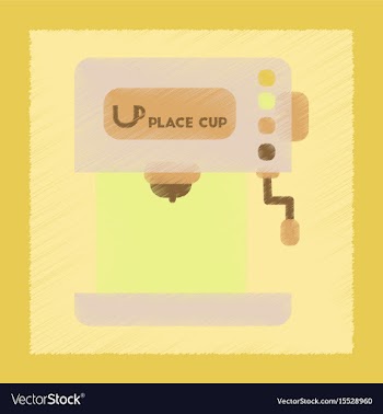Flat shading style icon electronic coffee machine vector image