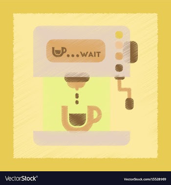 Flat shading style icon electronic coffee machine vector image