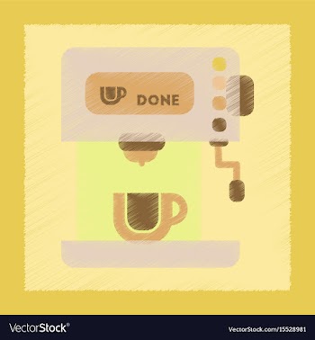 Flat shading style icon electronic coffee machine vector image
