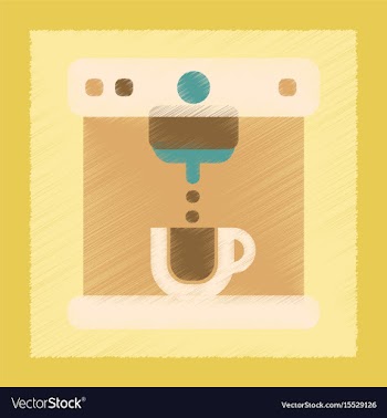 Flat shading style icon electronic coffee machine vector image