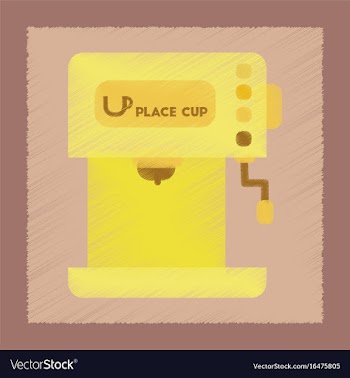Flat shading style icon electronic coffee machine vector image