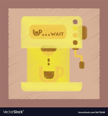 Flat shading style icon electronic coffee machine vector image