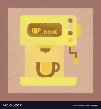 Flat shading style icon electronic coffee machine vector image