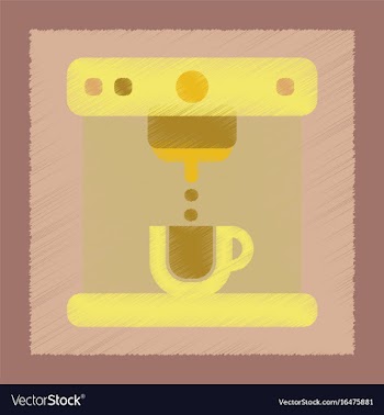 Flat shading style icon electronic coffee machine vector image