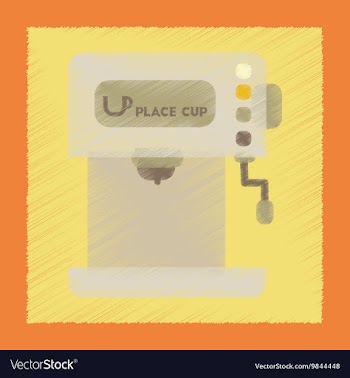 Flat shading style icon electronic coffee machine vector image