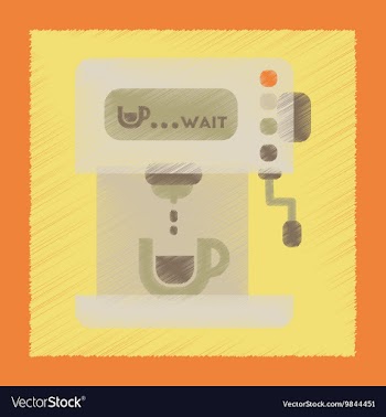 Flat shading style icon electronic coffee machine vector image
