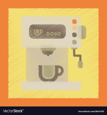 Flat shading style icon electronic coffee machine vector image