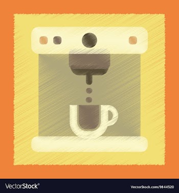 Flat shading style icon electronic coffee machine vector image