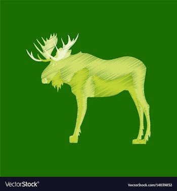 Flat shading style icon elk vector image