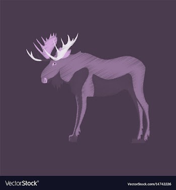 Flat shading style icon elk vector image