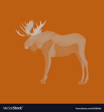 Flat shading style icon elk vector image