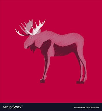 Flat shading style icon elk vector image