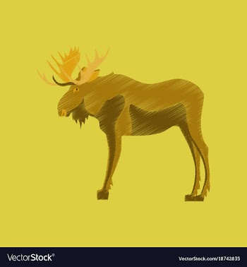 Flat shading style icon elk vector image