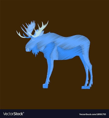 Flat shading style icon elk vector image