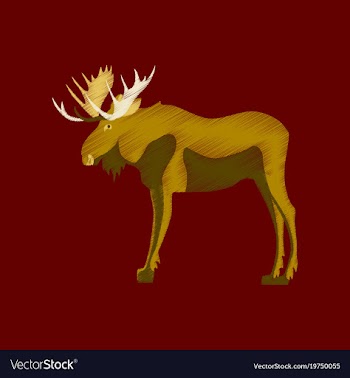Flat shading style icon elk vector image