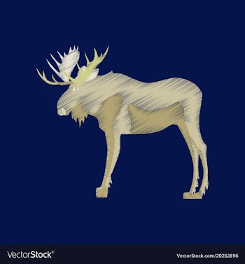 Flat shading style icon elk vector image