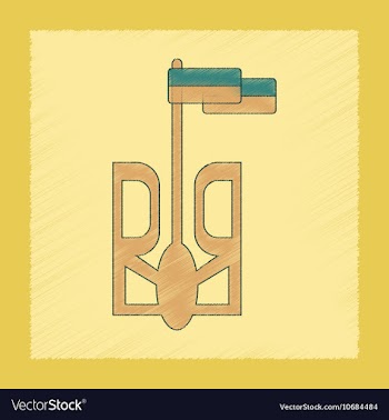 Flat shading style icon emblem of Ukraine vector image