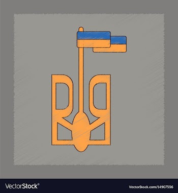 Flat shading style icon emblem of ukraine vector image