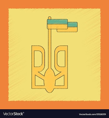 Flat shading style icon emblem of ukraine vector image