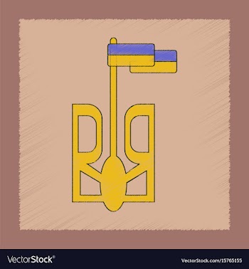 Flat shading style icon emblem of ukraine vector image