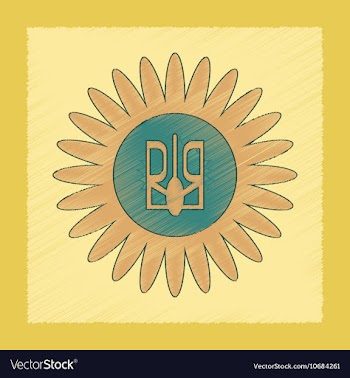 Flat shading style icon emblem Ukraine vector image