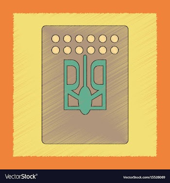 Flat shading style icon emblem ukraine vector image