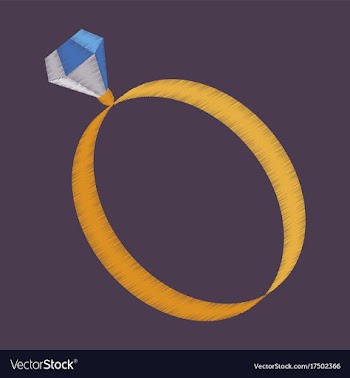 Flat shading style icon engagement ring vector image