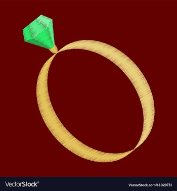 Flat shading style icon engagement ring vector image